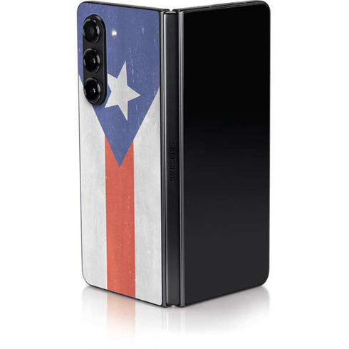 Puerto Rico Flag Distressed Galaxy Z Fold5 5G Skin