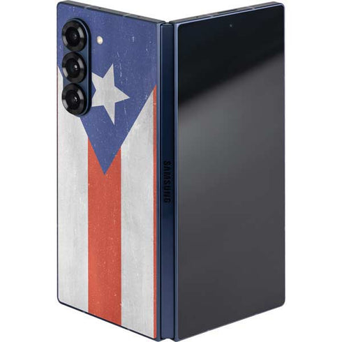Puerto Rico Flag Distressed Galaxy Z Fold6 Skin