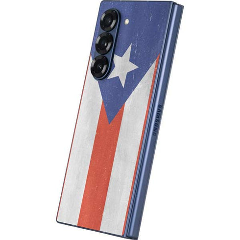 Puerto Rico Flag Distressed Galaxy Z Fold6 Skin