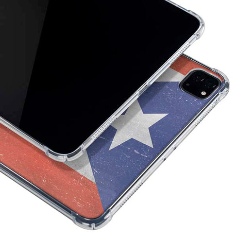 Puerto Rico Flag Distressed iPad Pro 11in (2024) Clear Case