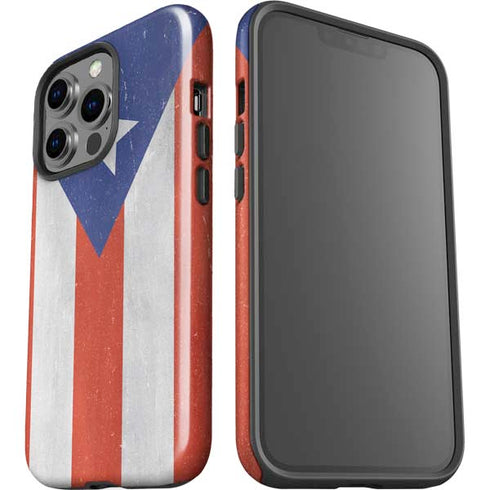 Puerto Rico Flag Distressed iPhone 15 Pro Impact Case