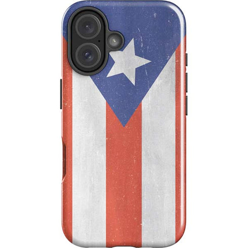 Puerto Rico Flag Distressed iPhone 16 Impact Case