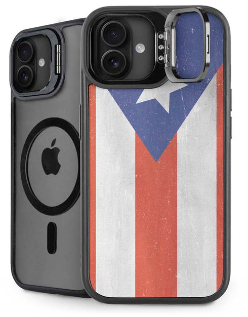 Puerto Rico Flag Distressed iPhone 16 Plus Kickstand Case