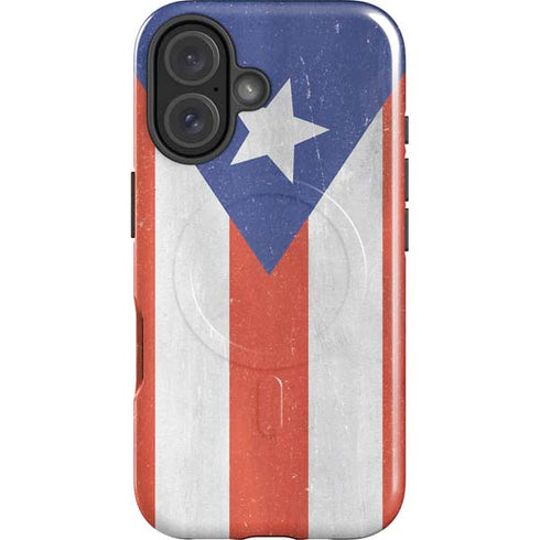 Puerto Rico Flag Distressed iPhone 16 Plus Magsafe Impact Case
