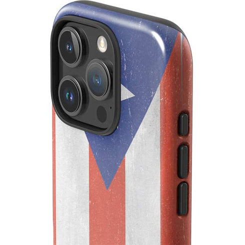 Puerto Rico Flag Distressed iPhone 16 Pro Impact Case