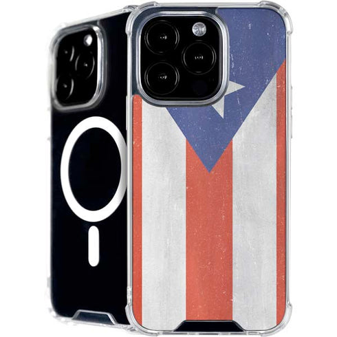 Puerto Rico Flag Distressed iPhone 16 Pro MagSafe Case