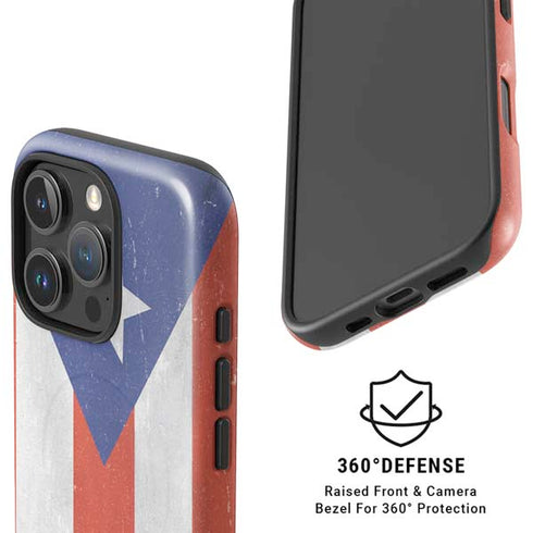 Puerto Rico Flag Distressed iPhone 16 Pro Magsafe Impact Case