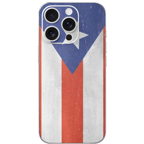 Puerto Rico Flag Distressed iPhone 16 Pro Skin