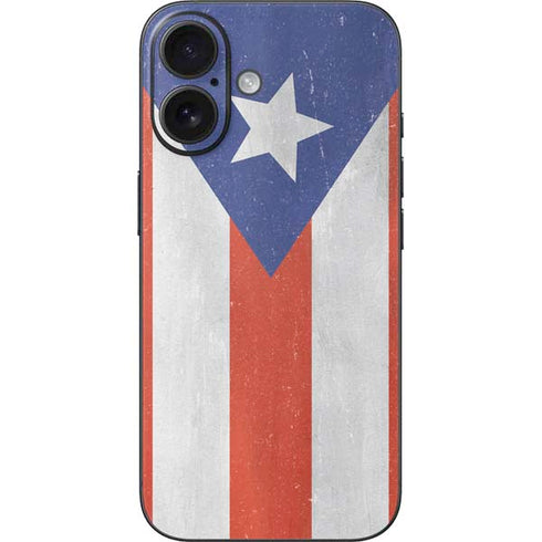 Puerto Rico Flag Distressed iPhone 16 Skin