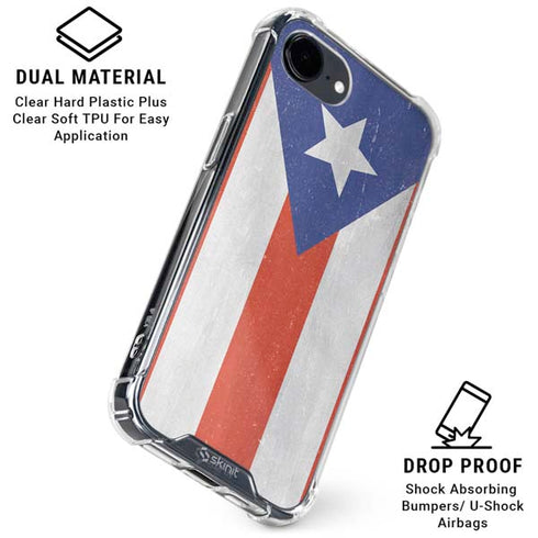 Puerto Rico Flag Distressed iPhone 16e Clear Case