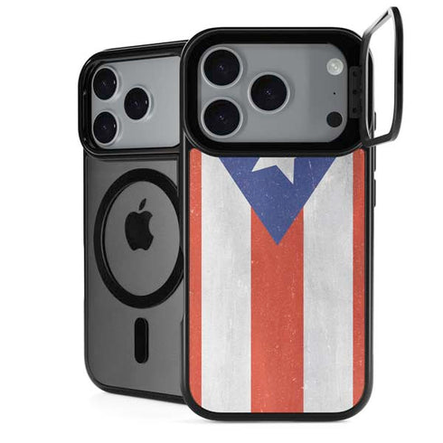 Puerto Rico Flag Distressed iPhone 18 Pro Kickstand Case