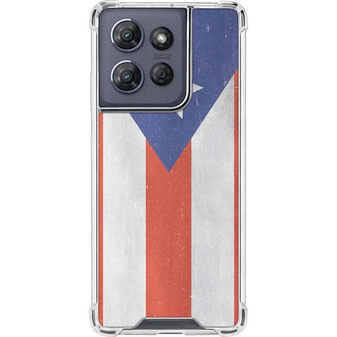 Puerto Rico Flag Distressed Moto G Power 5G (2025) Clear Case