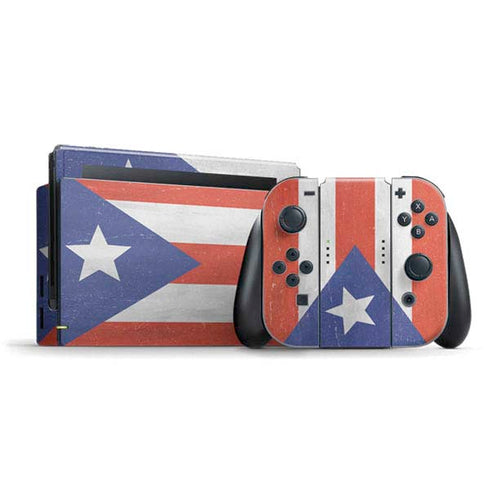 Puerto Rico Flag Distressed Nintendo Skins