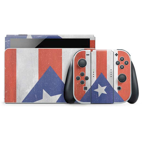 Puerto Rico Flag Distressed Nintendo Skins