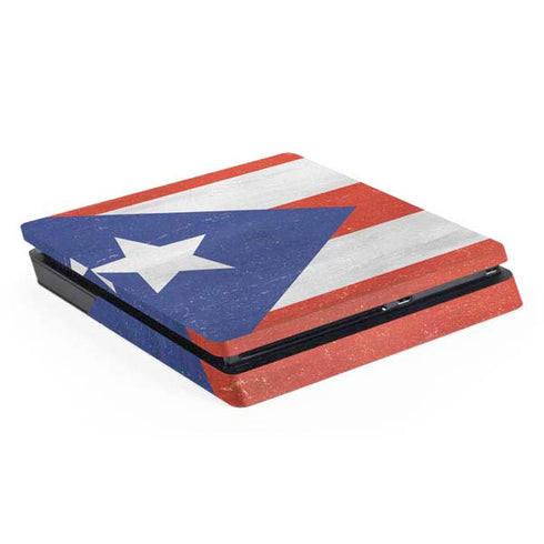 Puerto Rico Flag Distressed PS4 Slim Skin