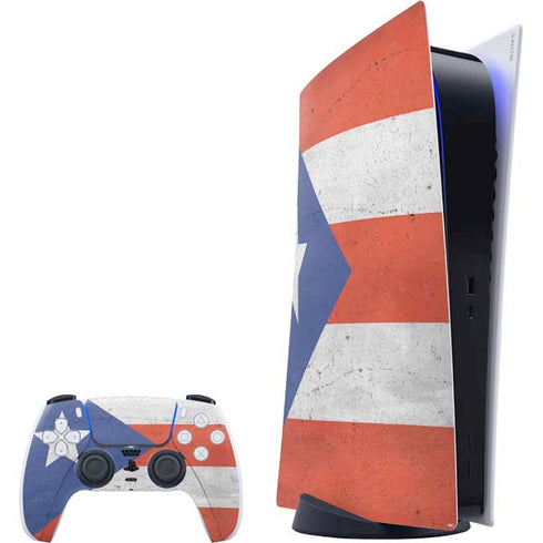 Puerto Rico Flag Distressed PlayStation PS5 Skins