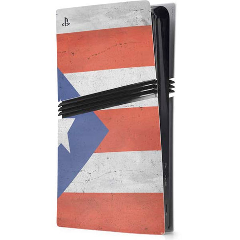 Puerto Rico Flag Distressed PS5 Pro Console Skin