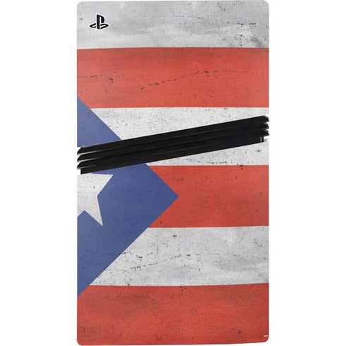 Puerto Rico Flag Distressed PS5 Pro Console Skin