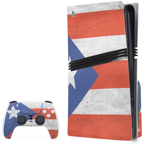 Puerto Rico Flag Distressed PlayStation PS5 Skins