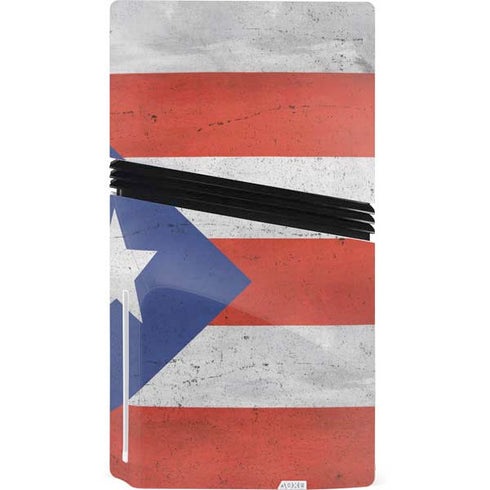 Puerto Rico Flag Distressed PS5 Pro Disk Bundle Skin