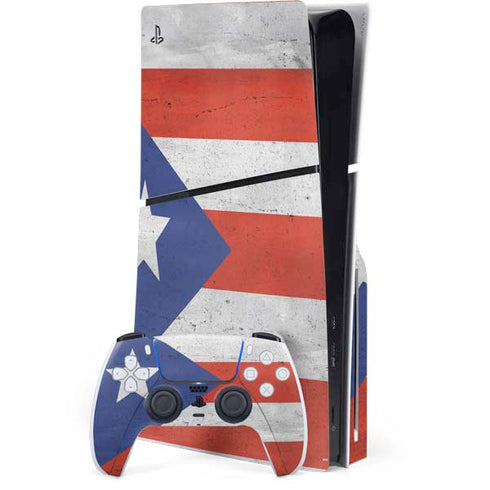 Puerto Rico Flag Distressed PlayStation PS5 Skins