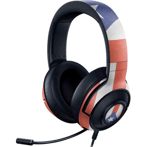 Puerto Rico Flag Distressed Razer Kraken X Skin