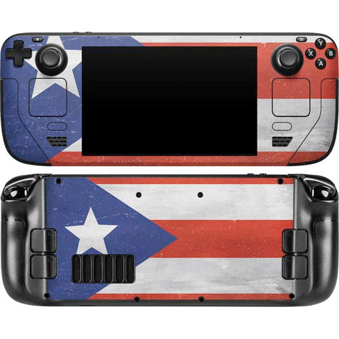 Puerto Rico Flag Distressed Steam Deck Handheld Gaming Computer Skin