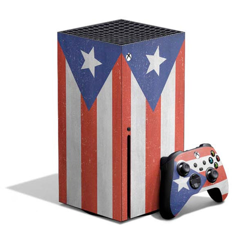 Puerto Rico Flag Distressed Xbox Series X Skins