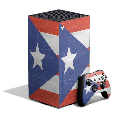 Puerto Rico Flag Distressed XBox Series X Digital Edition Bundle Skin