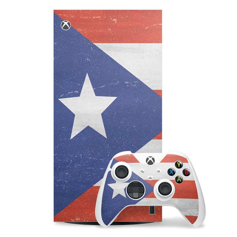 Puerto Rico Flag Distressed Xbox Series X Skins