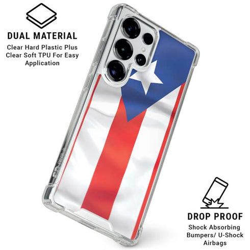 Puerto Rico Flag Galaxy S25 Ultra Clear Case
