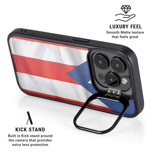 Puerto Rico Flag iPhone 15 Pro Kickstand Case