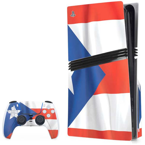Puerto Rico Flag PS5 Pro Disk Bundle Skin