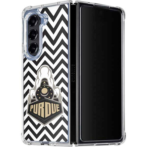 Purdue University Purdue Chevron Galaxy Z Fold5 5G Clear Case