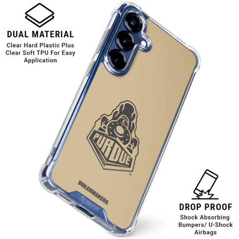 Purdue Gold Signature Logo Galaxy S25 Clear Case