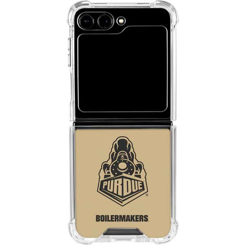 Purdue Gold Signature Logo Galaxy Z Flip6 Clear Case
