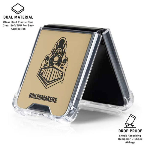 Purdue Gold Signature Logo Galaxy Z Flip6 Clear Case