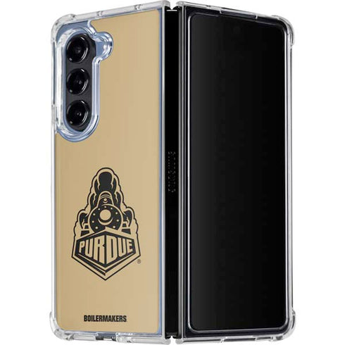 Purdue University Purdue Gold Signature Logo Galaxy Z Fold5 5G Clear Case