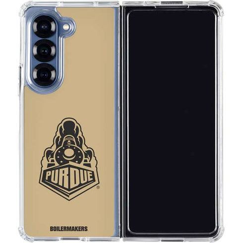 Purdue Gold Signature Logo Galaxy Z Fold6 Clear Case