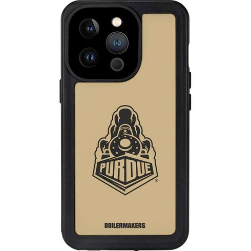 Purdue Gold Signature Logo iPhone 15 Pro Waterproof Case