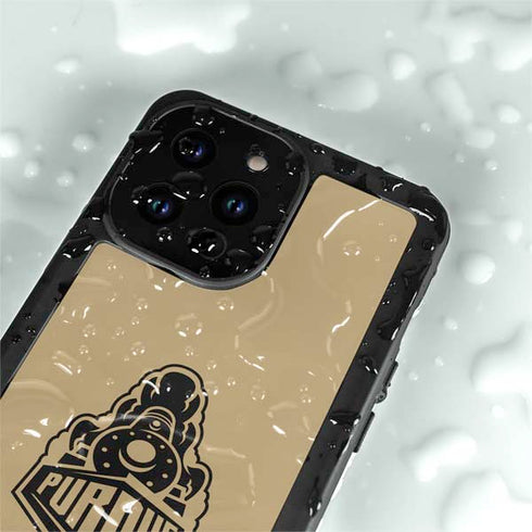 Purdue Gold Signature Logo iPhone 15 Pro Waterproof Case