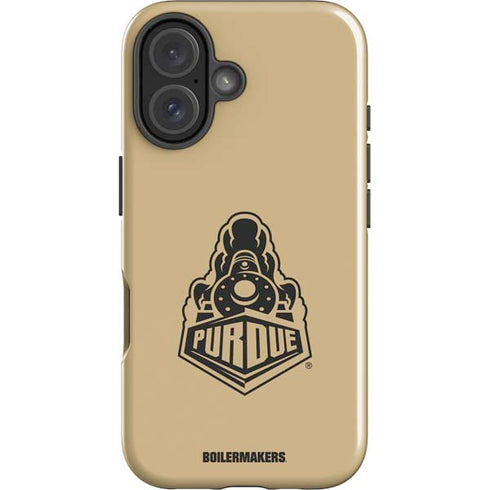 Purdue Gold Signature Logo iPhone 16 Impact Case