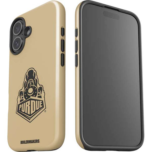 Purdue Gold Signature Logo iPhone 16 Impact Case