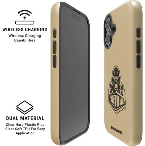 Purdue Gold Signature Logo iPhone 16 Magsafe Impact Case