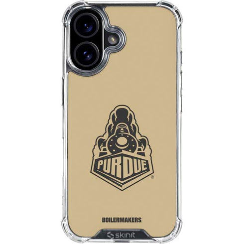 Purdue Gold Signature Logo iPhone 16 Plus Clear Case