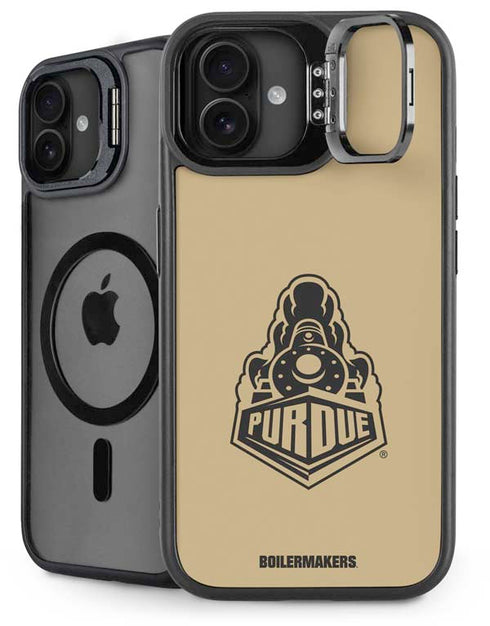 Purdue Gold Signature Logo iPhone 16 Plus Kickstand Case