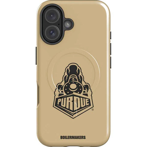 Purdue Gold Signature Logo iPhone 16 Plus Magsafe Impact Case