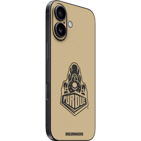 Purdue Gold Signature Logo iPhone 16 Plus Skin