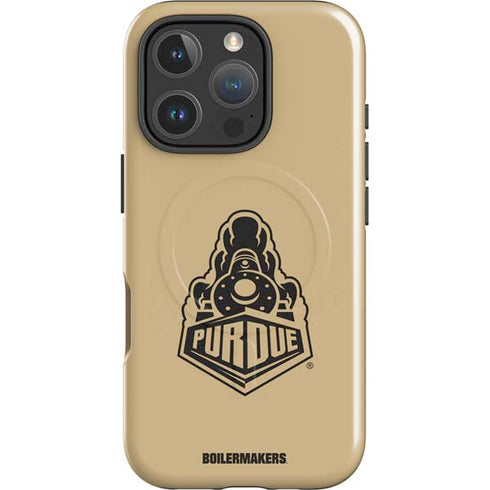 Purdue Gold Signature Logo iPhone 16 Pro Magsafe Impact Case