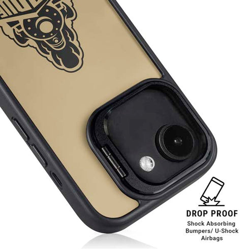 Purdue Gold Signature Logo iPhone 16e Kickstand Case